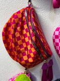 Orange+Fushia Checkered BumBag