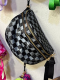 Black+Gray Checkered BumBag
