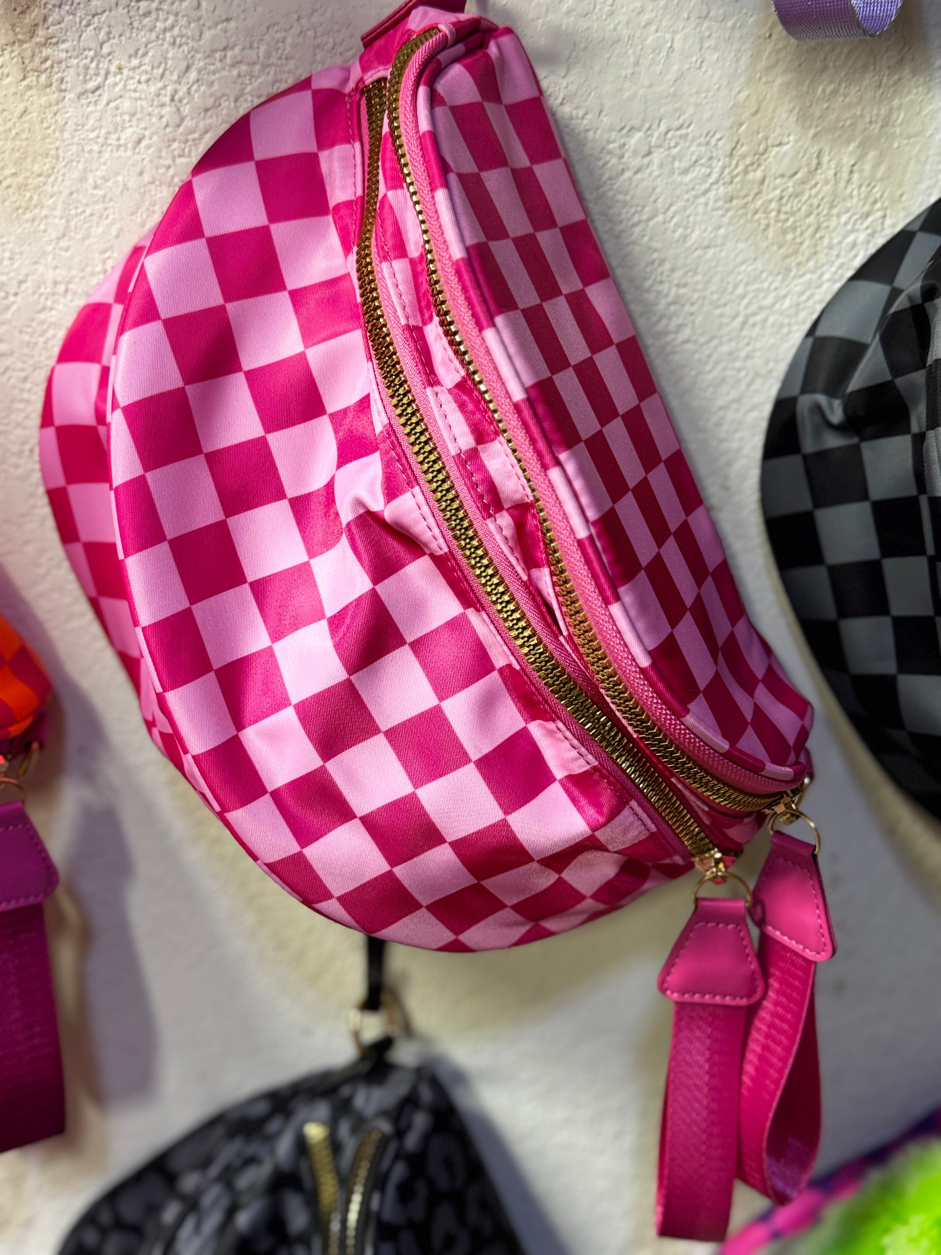 Pink Checkered BumBag